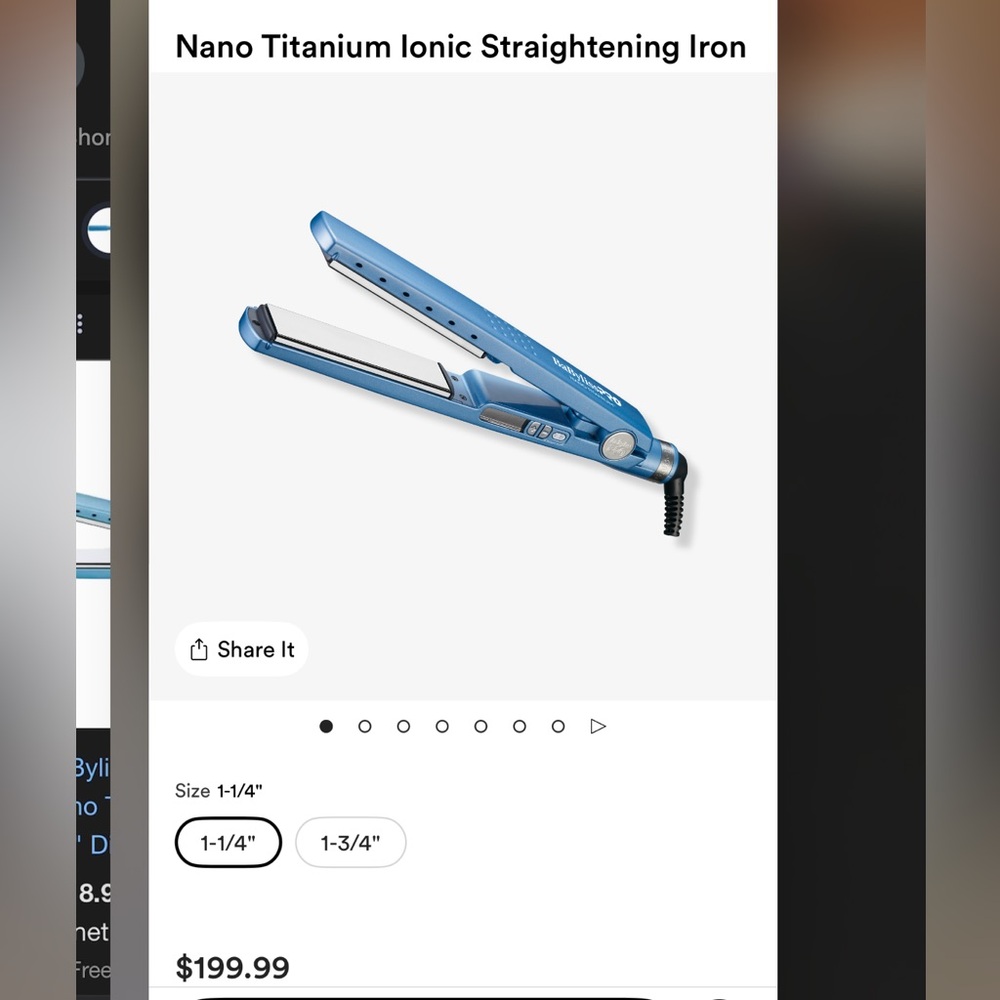 BaBylissPRO Nano Titanium Ionic Straightening Iron